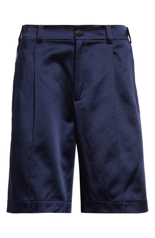Givenchy Flat Front Satin Bermuda Shorts In Blue