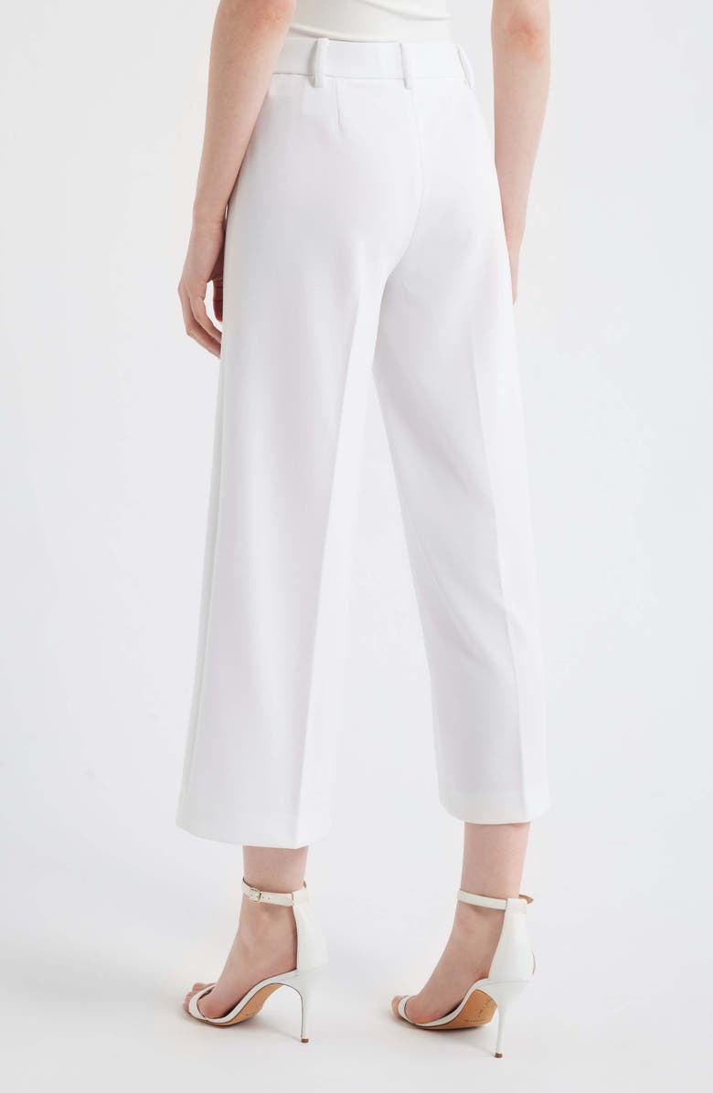 Anne Klein Wide Leg Crop Pants, Alternate, color, Crisp White