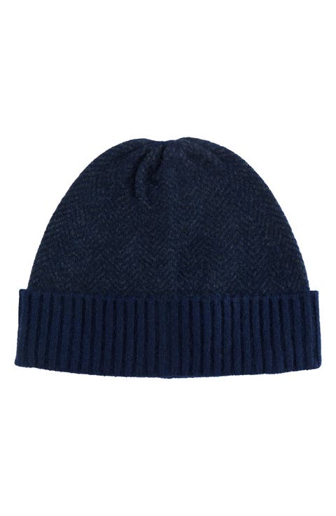 Cashmere Herringbone Beanie