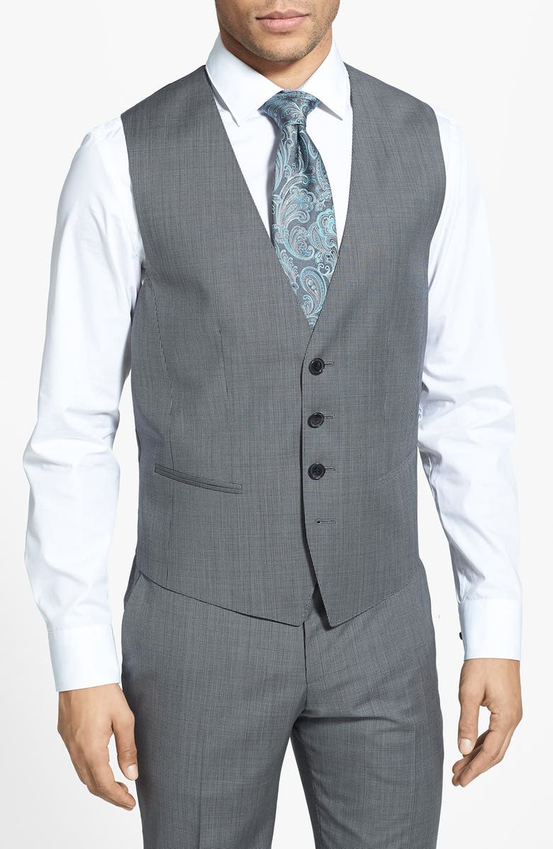 BOSS HUGO 'Huge/Genius' Trim Fit Three-Piece Wool Suit, Alternate, color, 