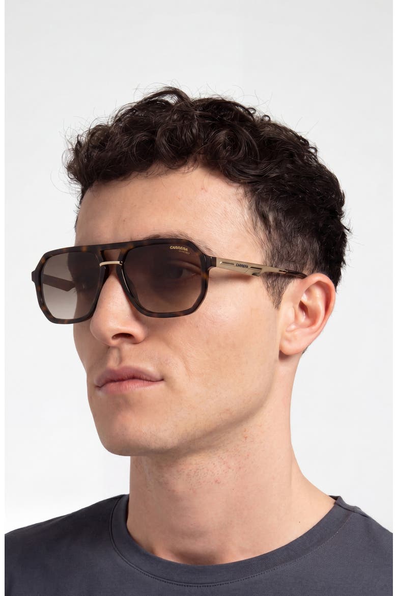 Victory 58mm Gradient Rectangular Sunglasses, Alternate, color, HAVANA/ BROWN SF