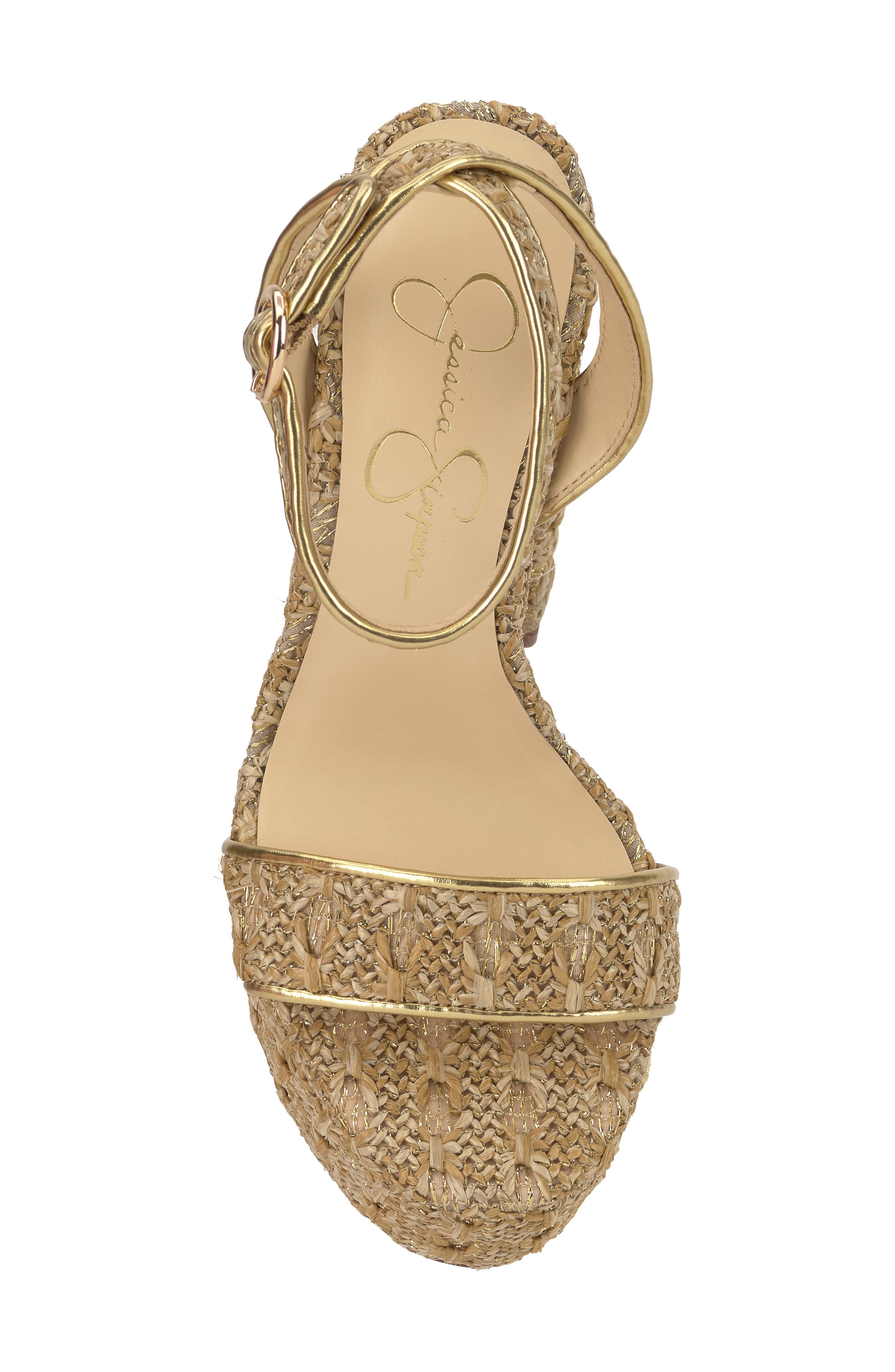 Axtyn Ankle Strap Platform Sandal, Alternate, color, NATURAL/ GOLD