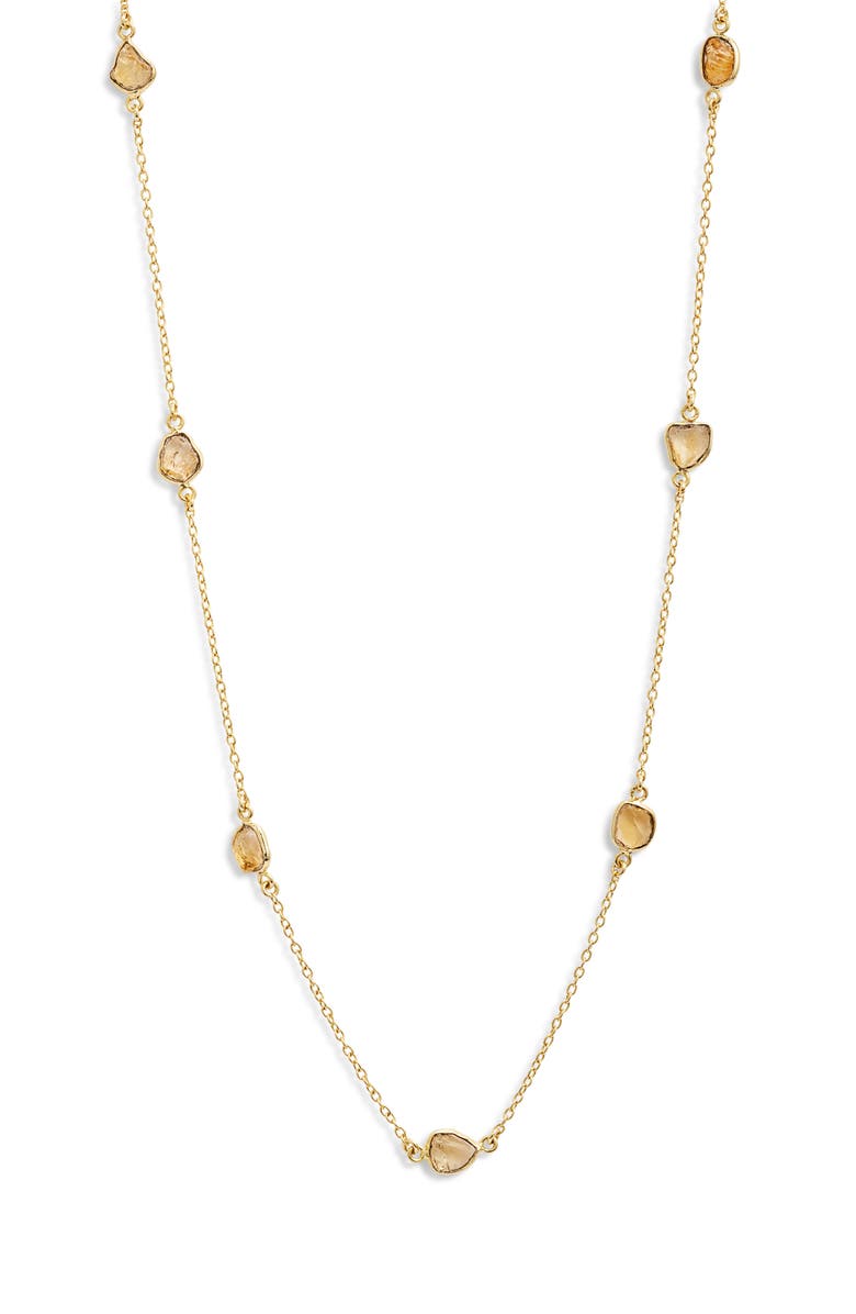 Kiara by Ki-Ele Citrine Station Long Necklace, Main, color, 