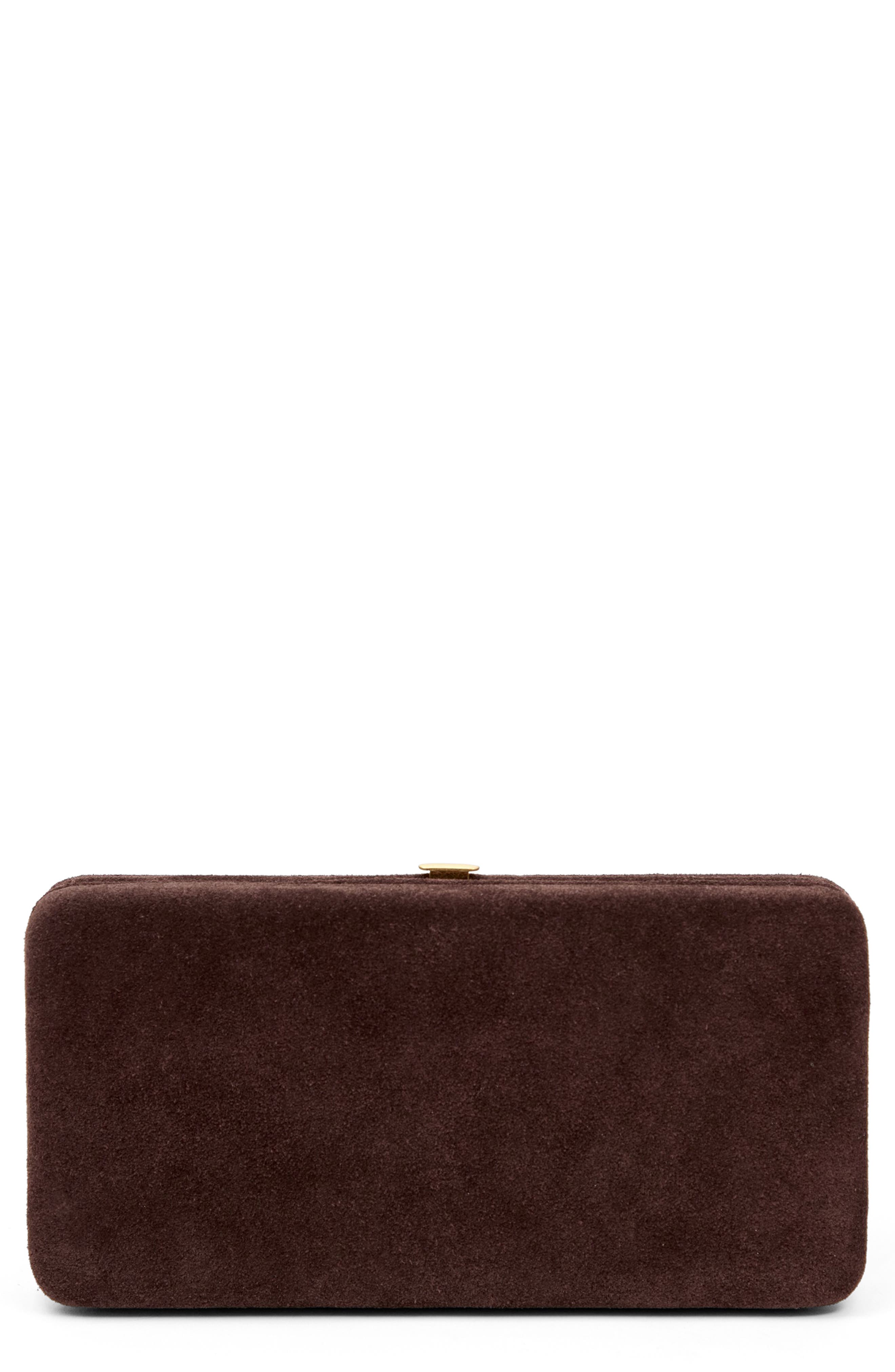 Le Tabac Suede Clutch, Main, color, TRUFFLE