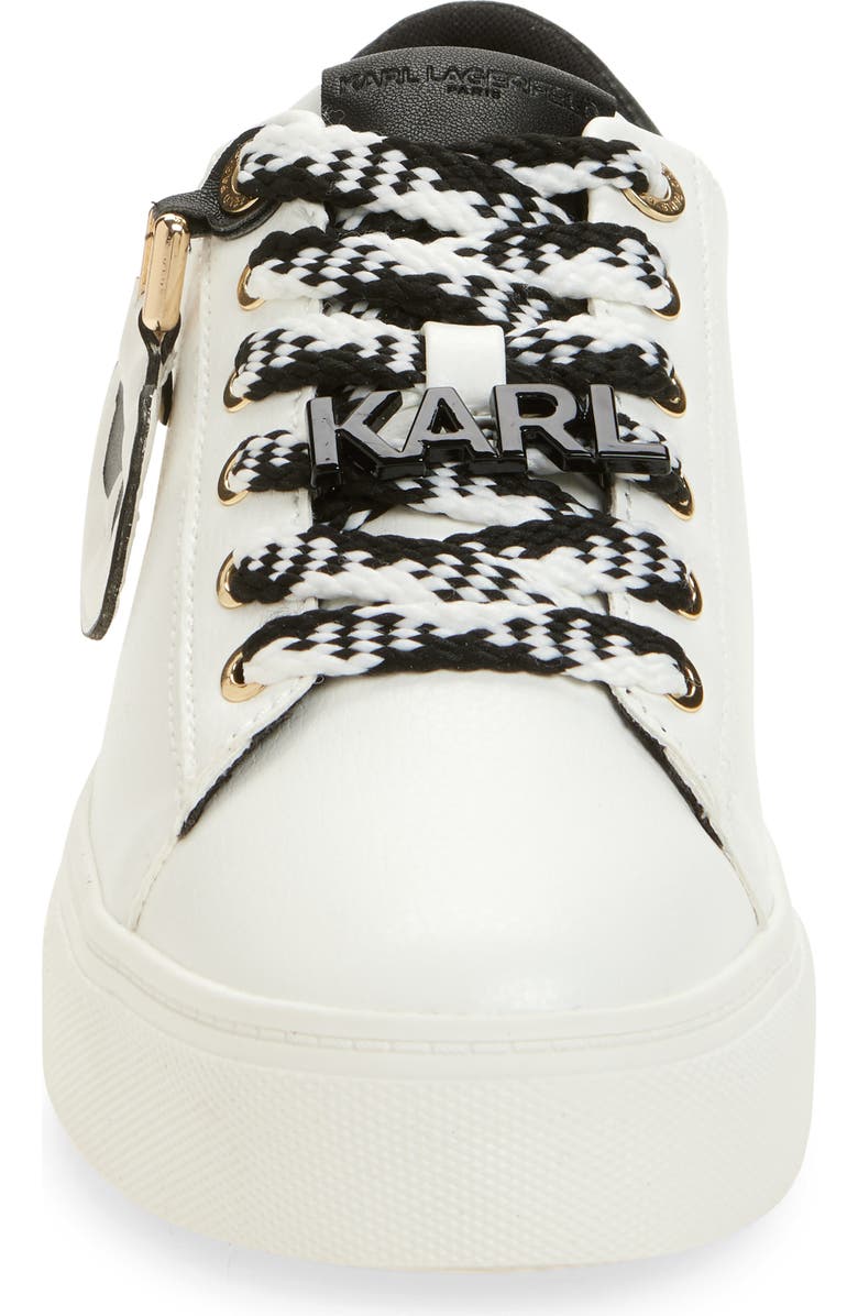 KARL LAGERFELD PARIS Capree Karl Choupette Low Top Sneaker, Alternate, color, Bright White/ Black