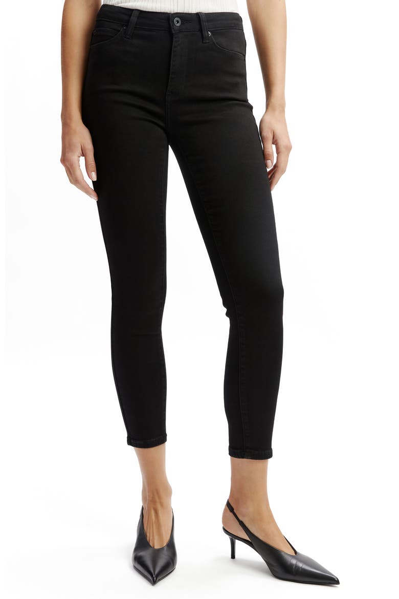 Bella Crop Skinny Jeans, Alternate, color, BLACK