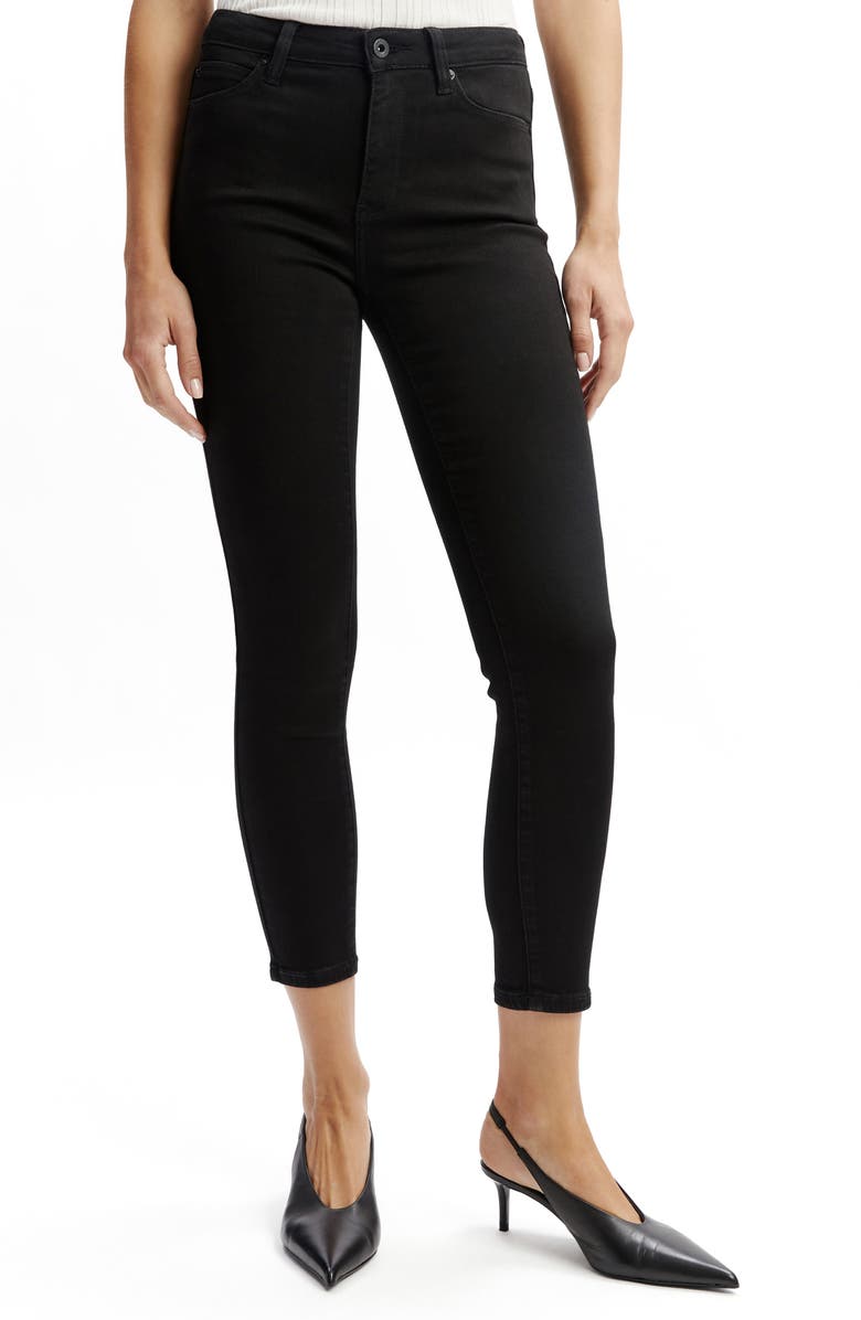 Bardot Bella Crop Skinny Jeans, Alternate, color, Black
