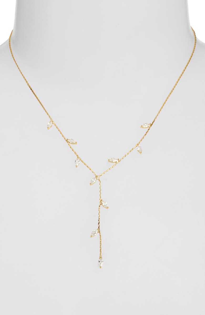 Nordstrom Marquise Cut Cubic Zirconia Y-Necklace, Alternate, color,