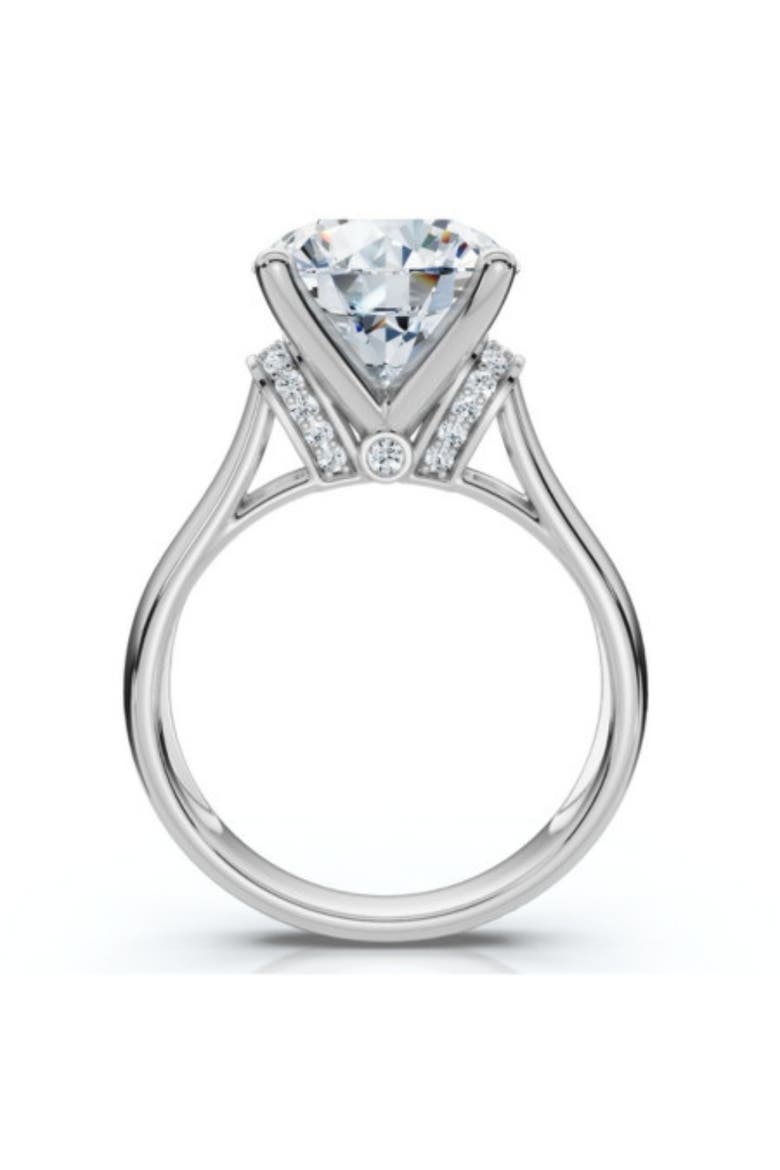 Certified 4 1/3Ct Round Diamond Engagement Ring With Accents 14k Gold Lab Grown, Alternate, color, 14k Yellow Gold