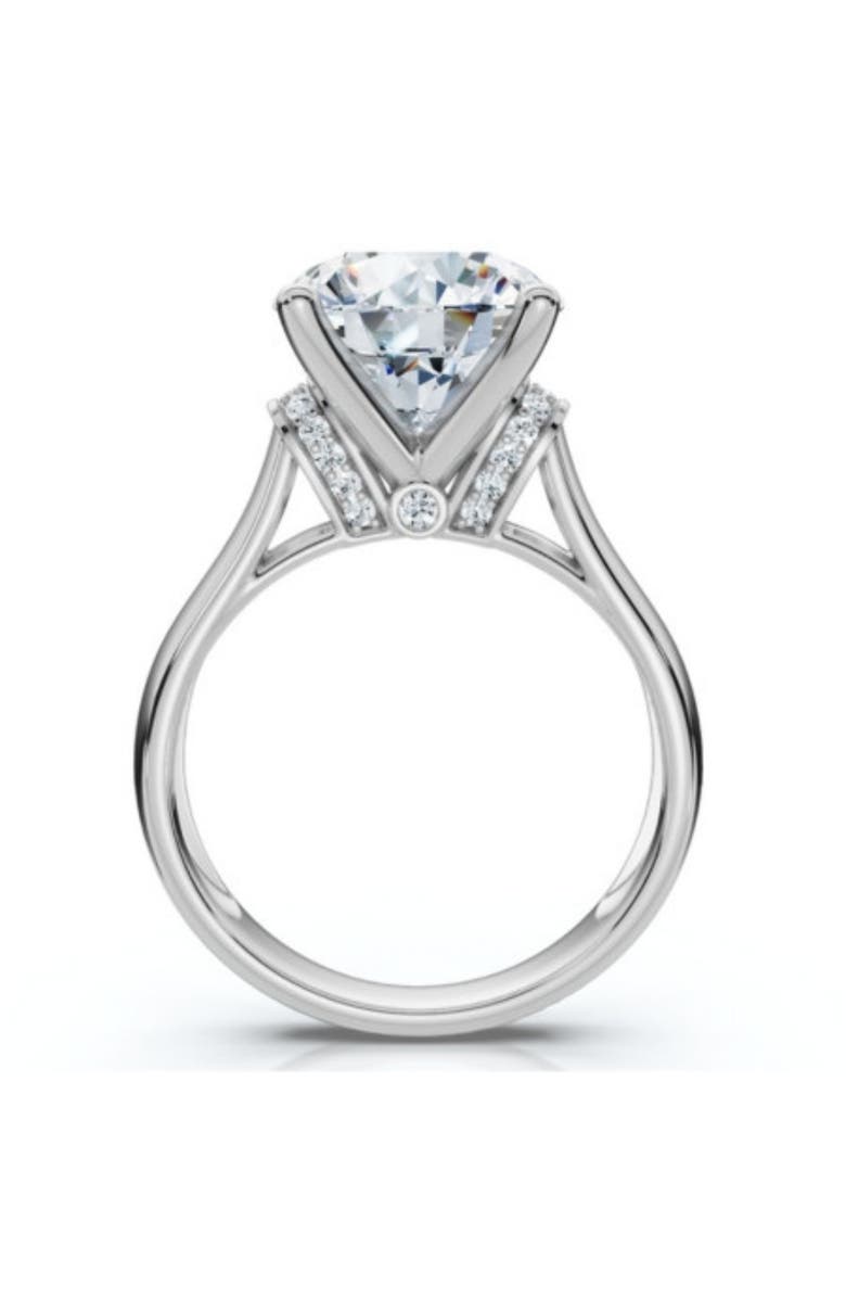 Bliss Diamond Certified 4 1/3Ct Round Diamond Engagement Ring With Accents 14k Gold Lab Grown, Alternate, color, 14K White Gold