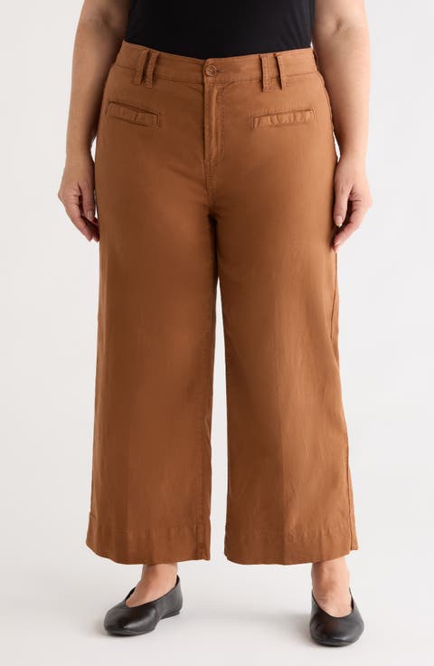 High Waist Crop Wide Leg Pants