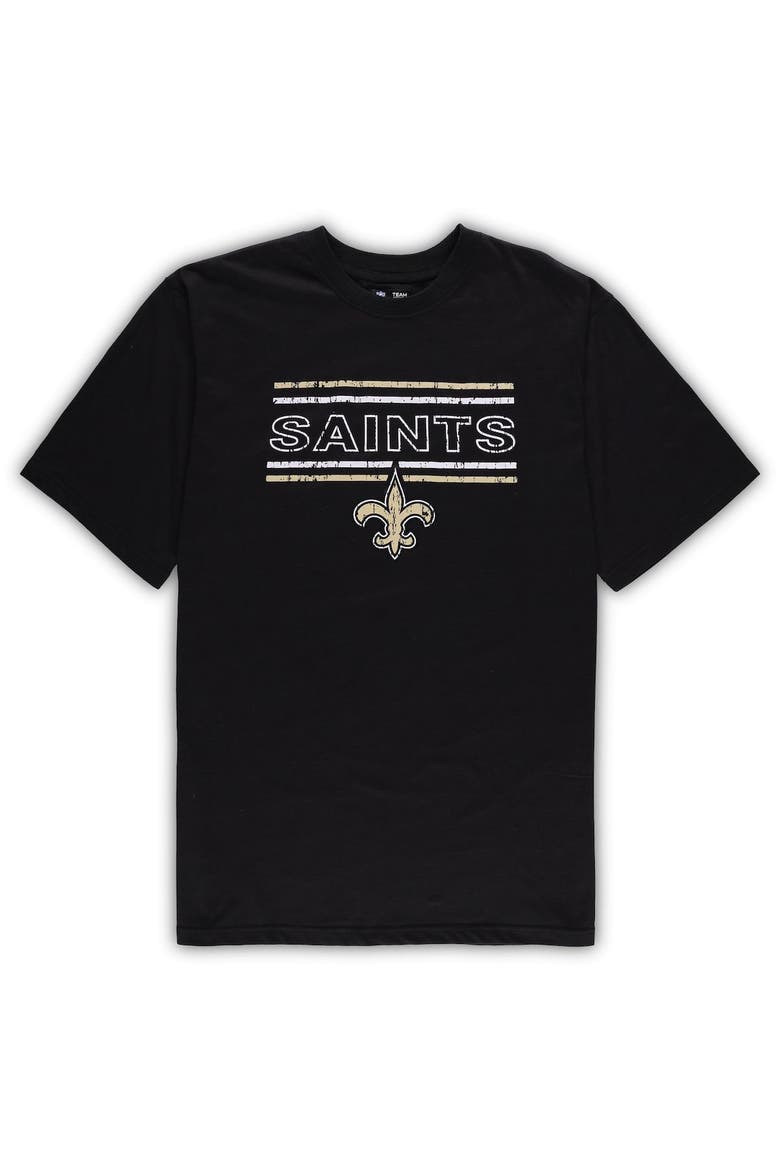 Men's Concepts Sport Black/Gold New Orleans Saints Big & Tall Flannel Sleep Set, Alternate, color, Black