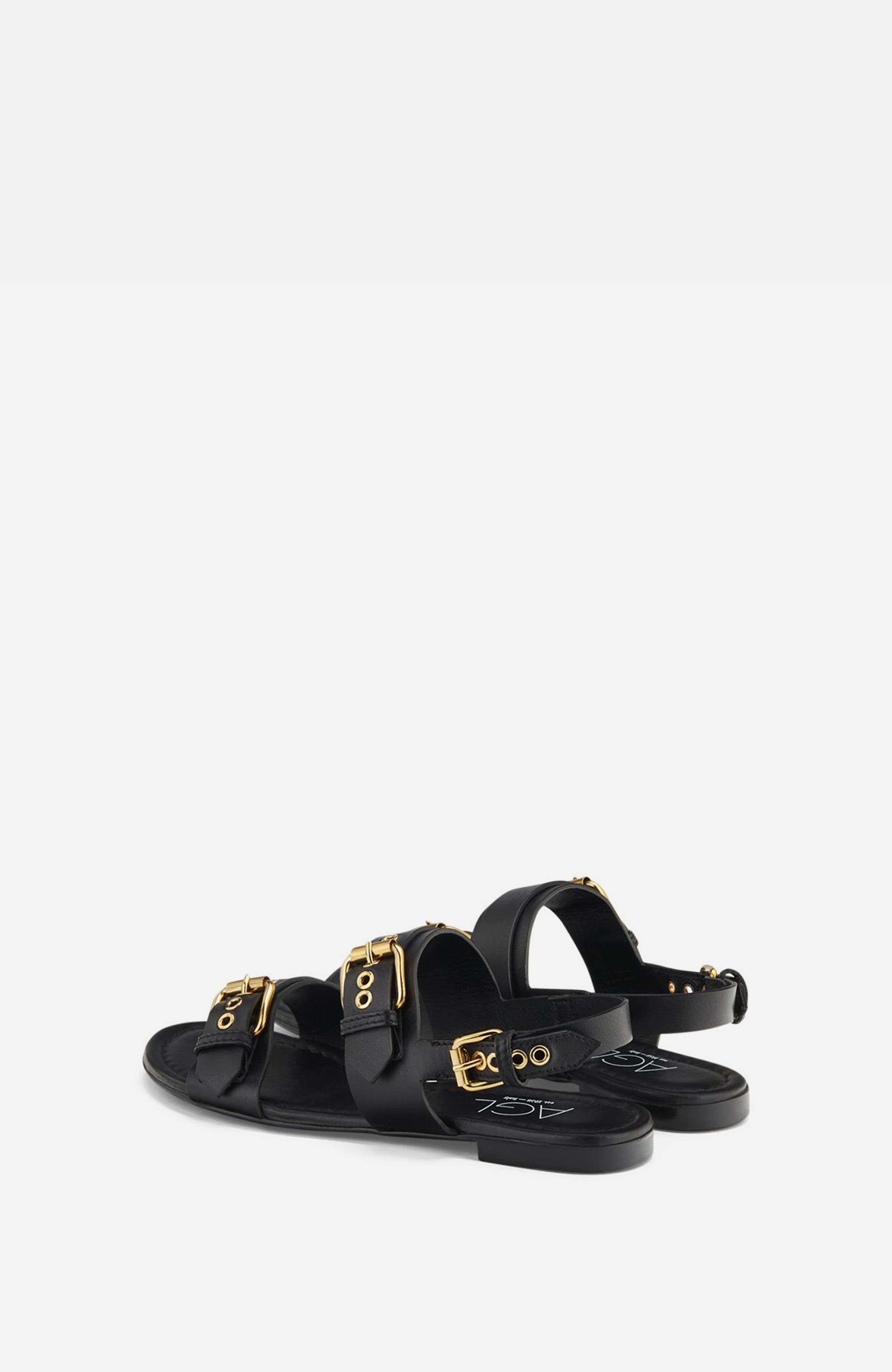 AGL Summer Multi Buckles Sandal, Alternate, color, Black Nappa