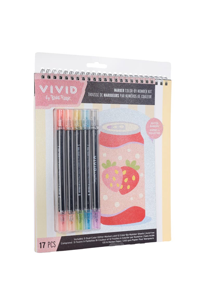 Marker Color by Number Kit Glitter, Alternate, color, Multicolored