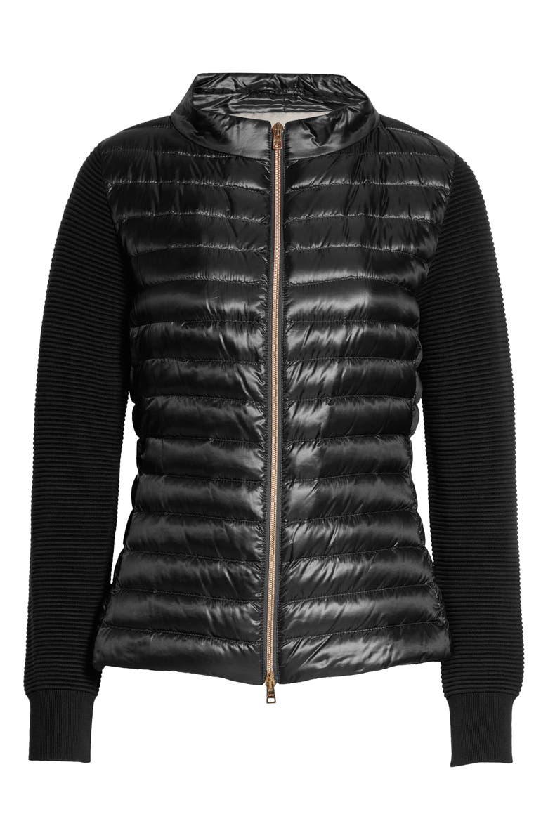 Herno Quilted Down & Knit Cardigan, Alternate, color,