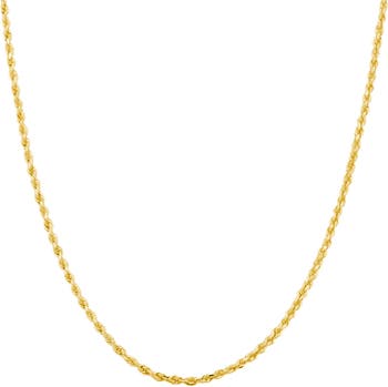 Gold-Plated Sterling Silver 2MM Rope Necklace