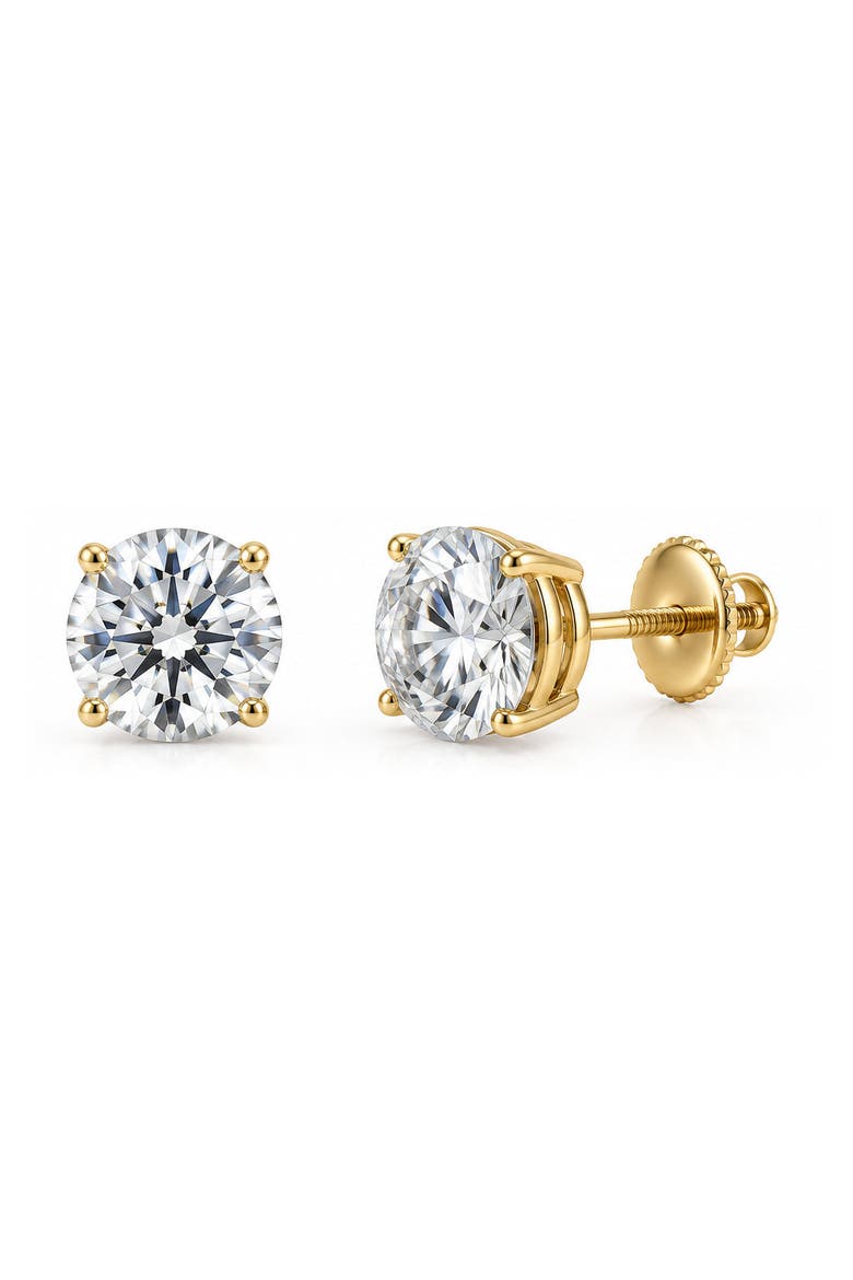 2 ct. tw. D Color VS1 Round Lab-Grown Diamond Stud Earrings in 14K Gold, Main, color, 14K Yellow Gold