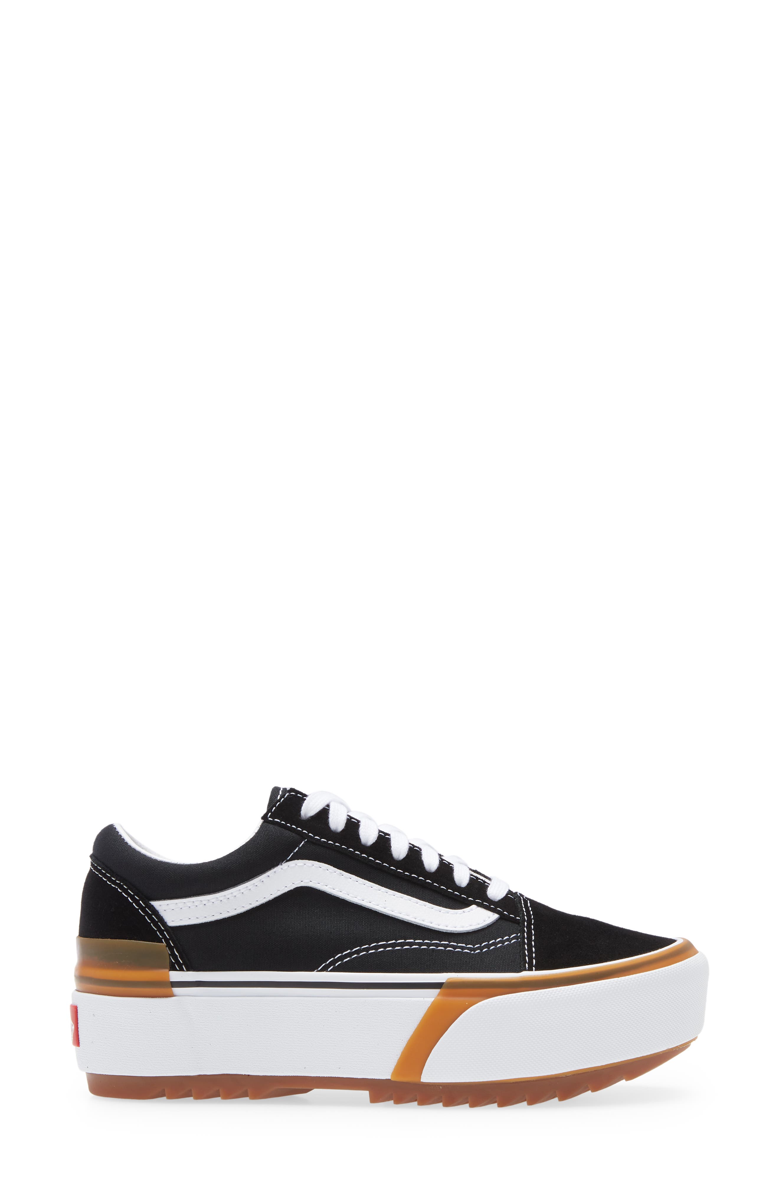 Old Skool Stacked Platform Sneaker, Alternate, color, BLACK/ WHITE/ GUM