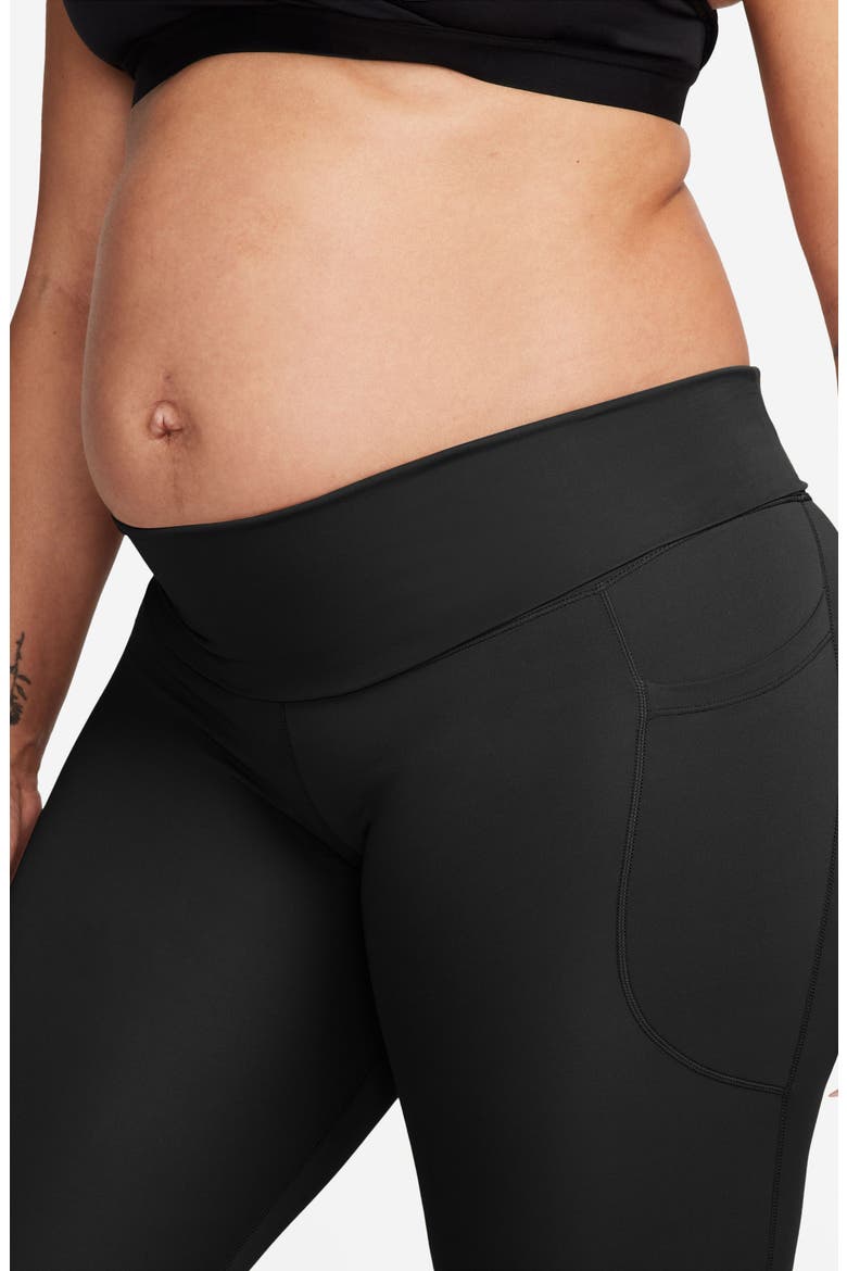 Dri-FIT High Waist 7/8 Pocket Maternity Leggings, Alternate, color, BLACK