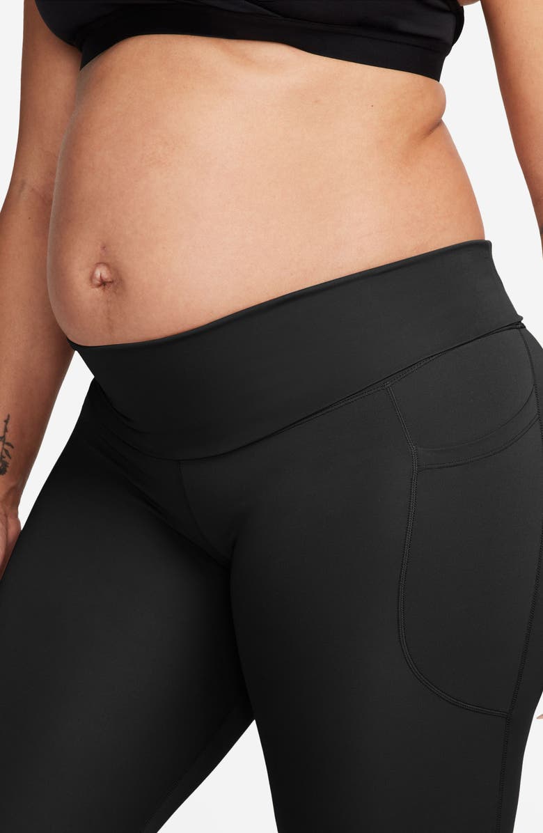 Nike Dri-FIT High Waist 7/8 Pocket Maternity Leggings, Alternate, color, Black