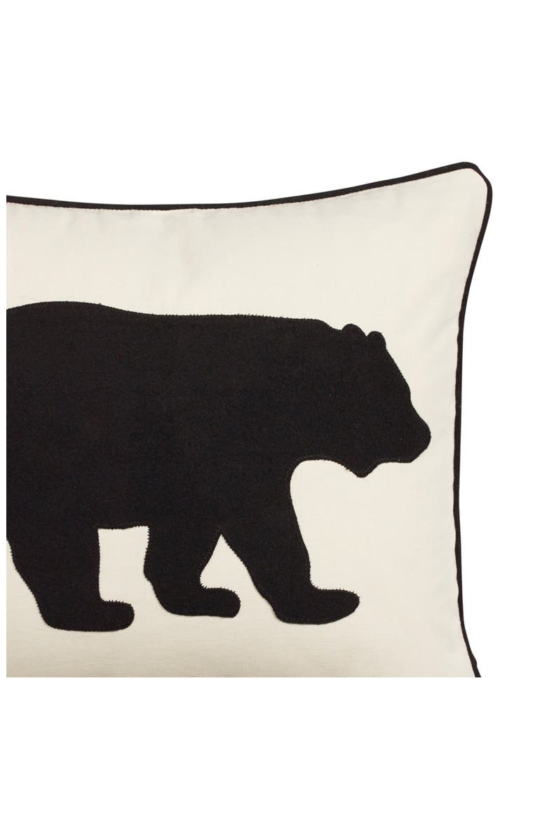 Bear Throw Pillow, Alternate, color, BLACK