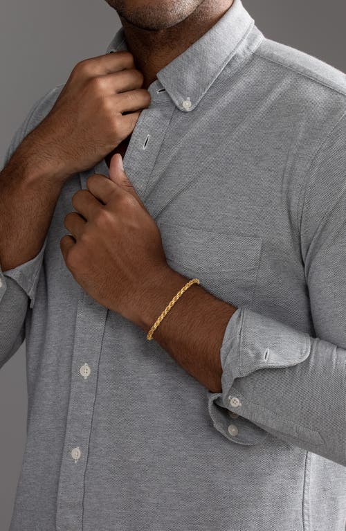 Shop Esquire Set Of 2 14k Gold Plated Sterling Silver Rope Chain Bracelet & Necklace Set