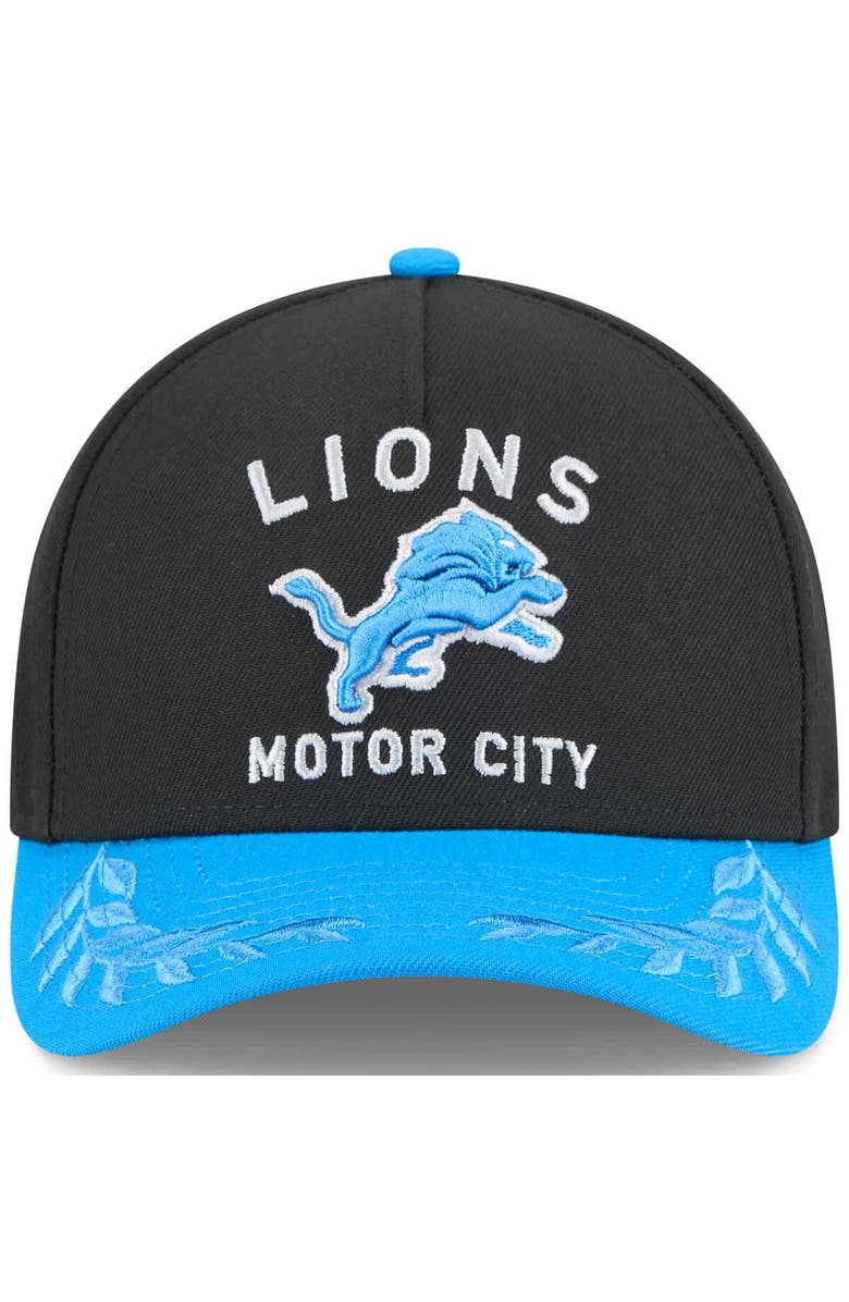 New Era Men's New Era Black/Blue Detroit Lions 2025 NFL Draft 9FORTY A-Frame M-Crown Adjustable Hat, Alternate, color, 