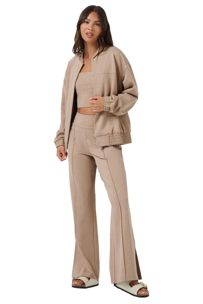 Friday Ponte Bomber Jacket, Alternate, color, HEATHER PORTABELLA