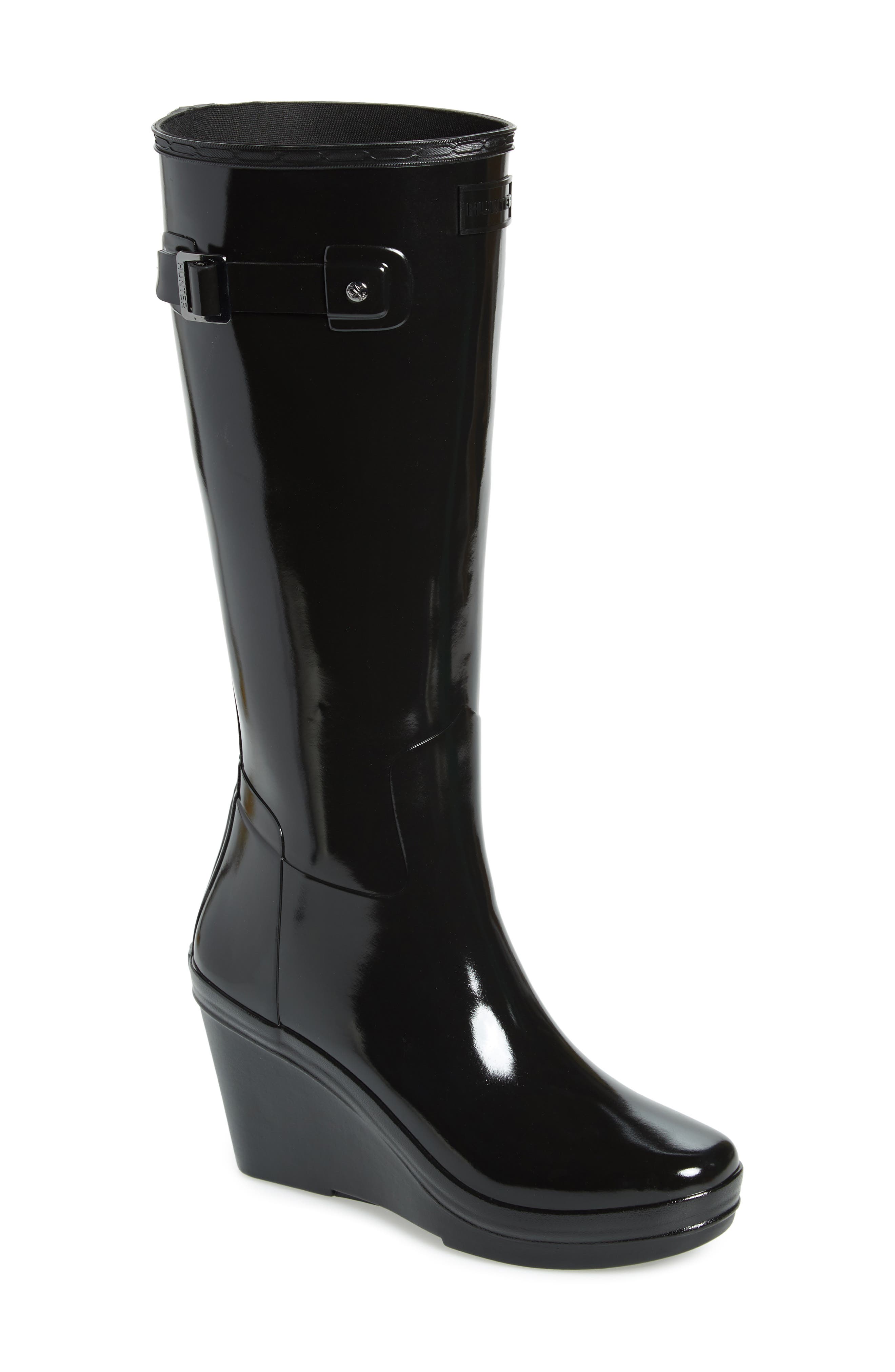 Hunter Refined Knee High Waterproof Rain Boot, Main, color, 