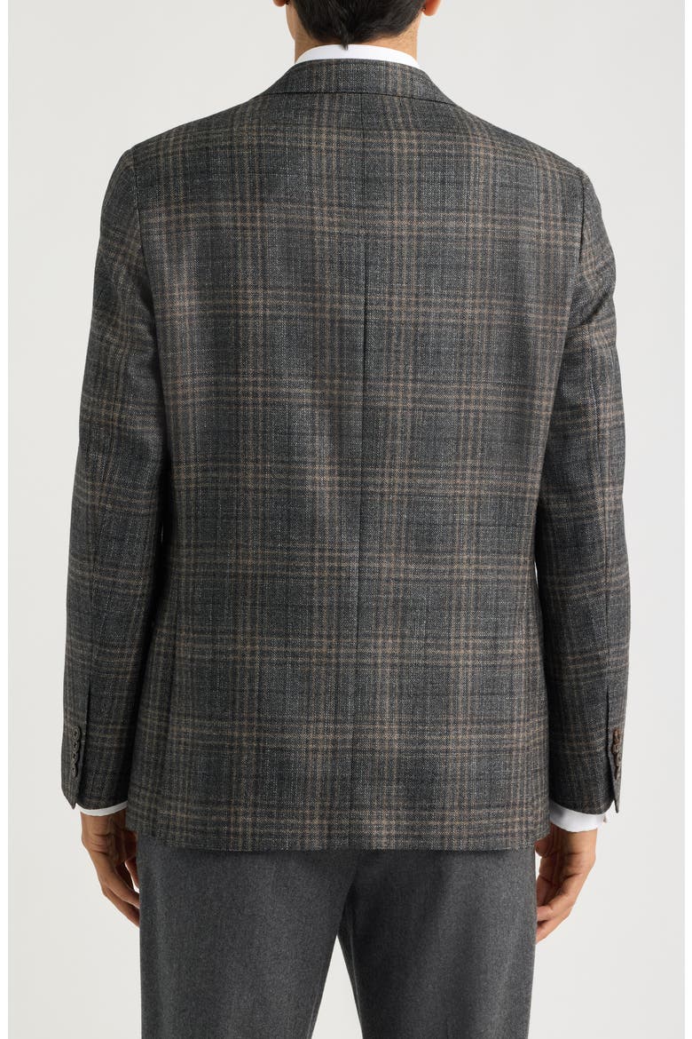 McAllen Plaid Wool, Silk & Cashmere Sport Coat, Alternate, color, CHARCOAL