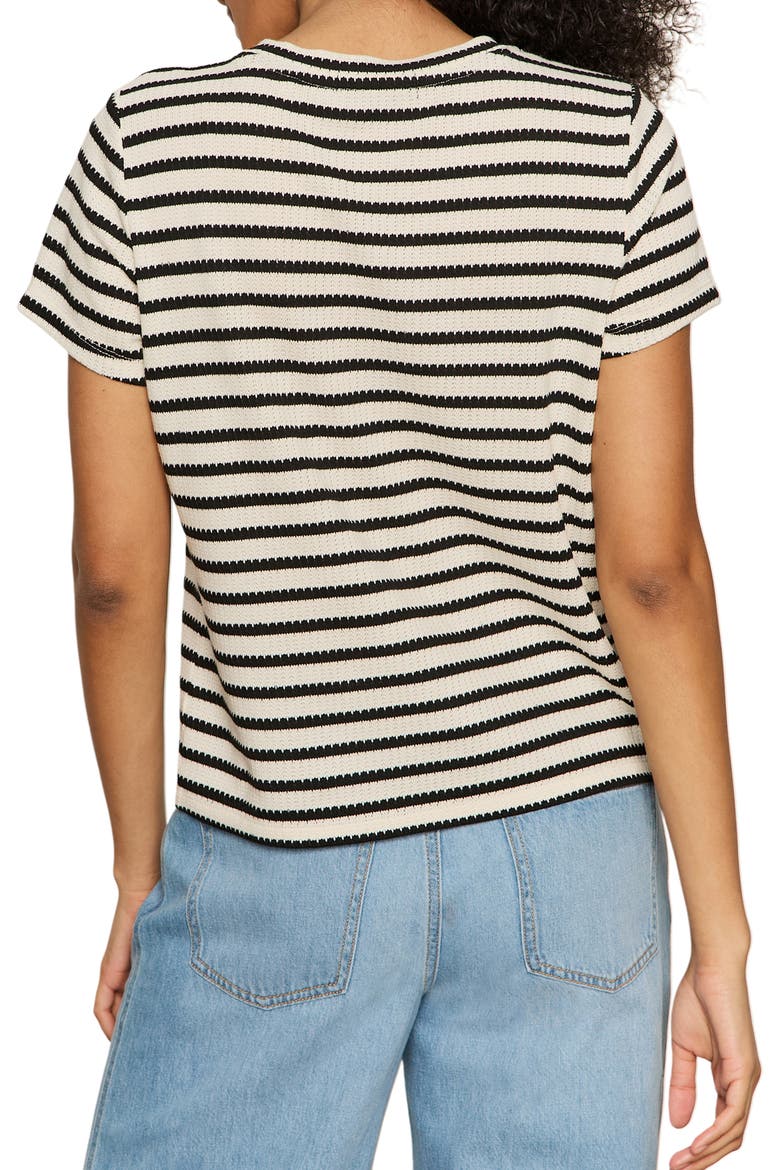 Perfect Texture Stripe Tee, Alternate, color, MACRAME BLACK CROCHET