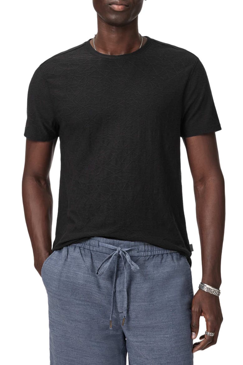 Rubin Jacquard Crewneck T-Shirt, Main, color, BLACK