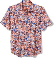 Tommy Bahama Bahama Coast Royal Palms Leaf Print IslandZone® Short Sleeve Button-Up Shirt