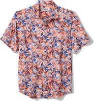 Tommy Bahama Bahama Coast Royal Palms Leaf Print IslandZone® Short Sleeve Button-Up Shirt