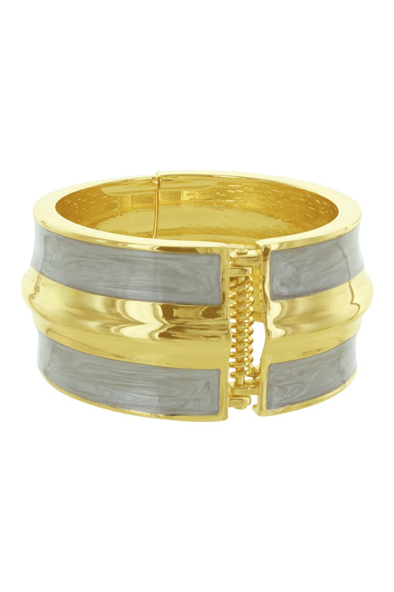 Fifi Enamel Bangle Bracelet, Alternate, color, GOLD / IVORY