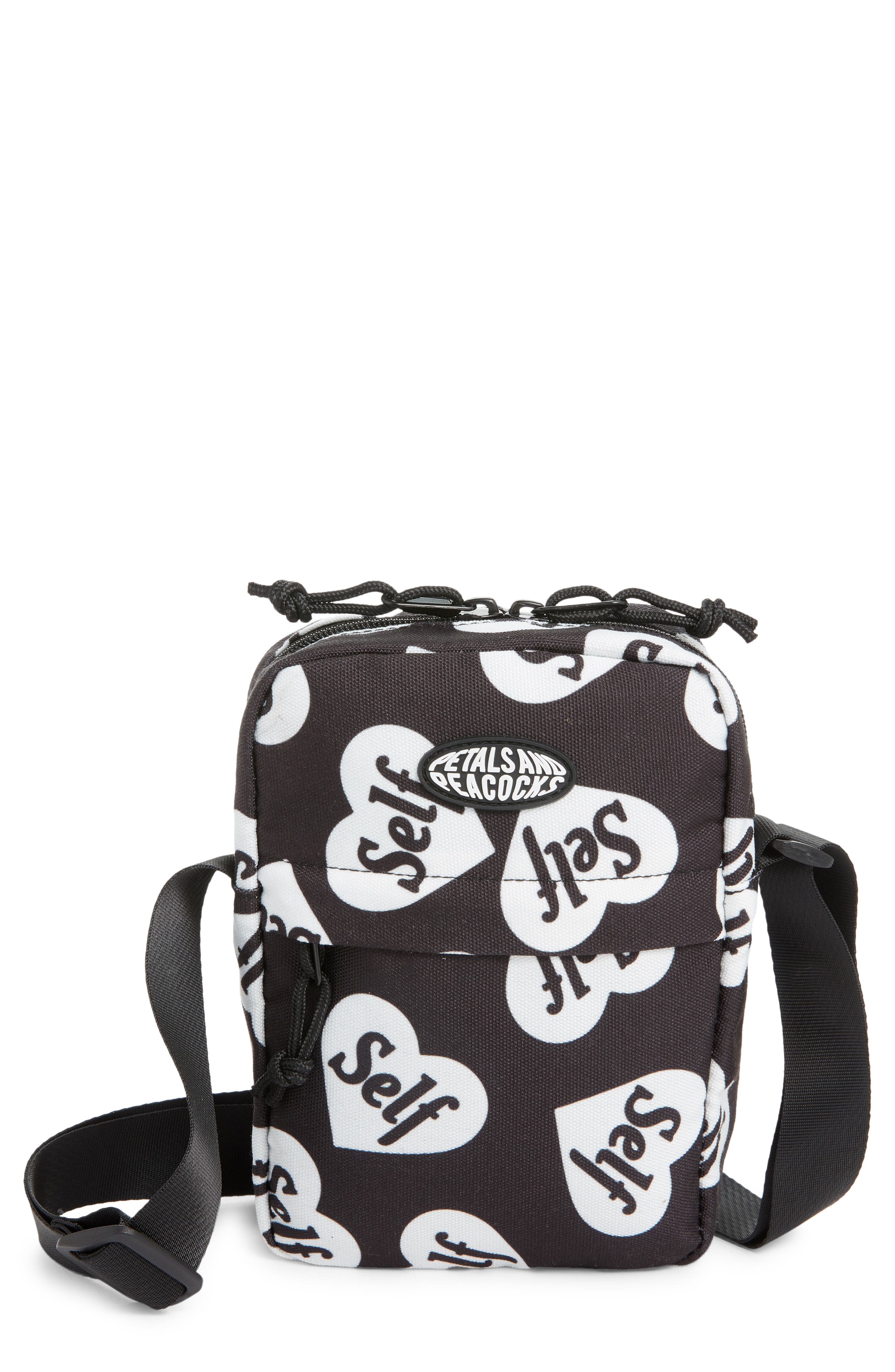 Petals and Peacocks Self Love Heart Crossbody Bag, Main, color, 
