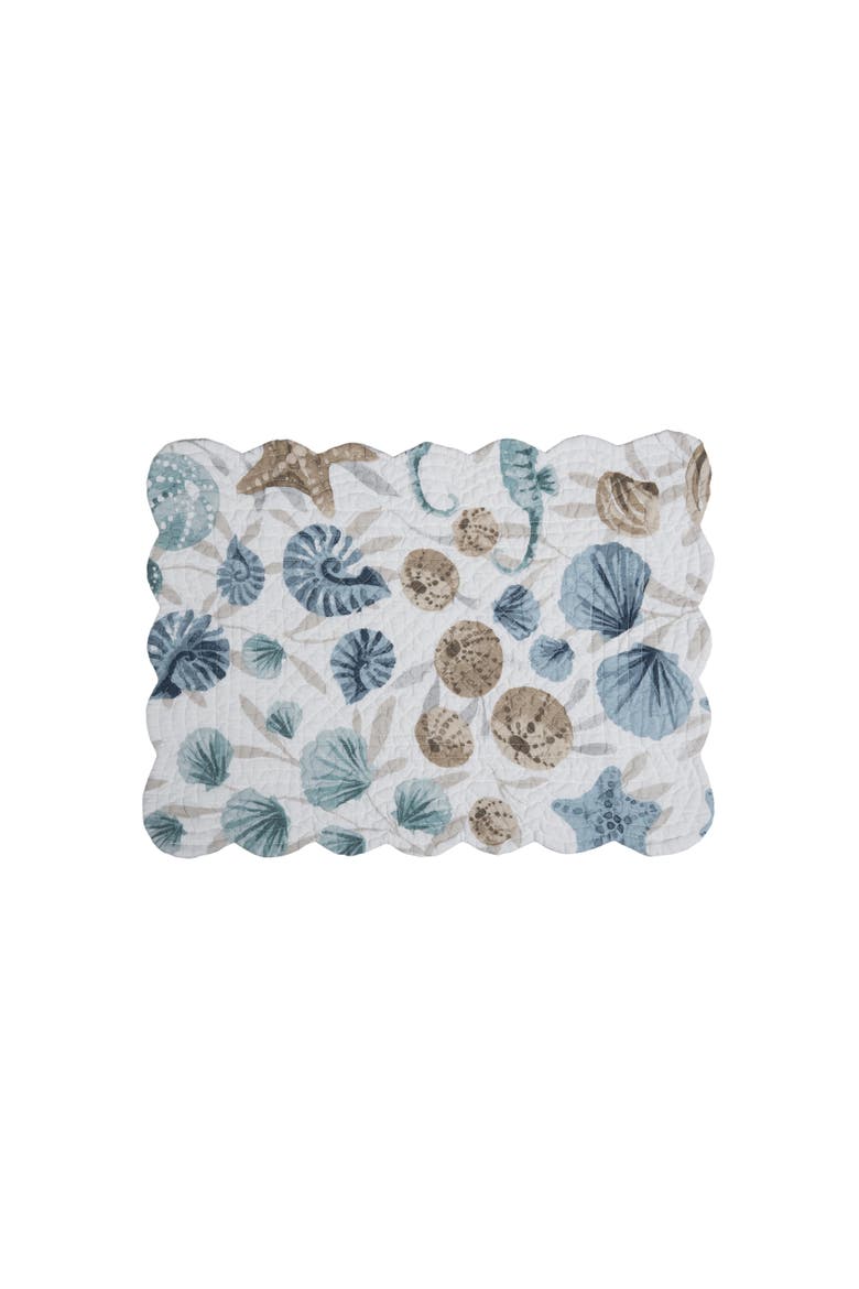 Coastal Shells Placemat Collection Sets of 6, Alternate, color, White