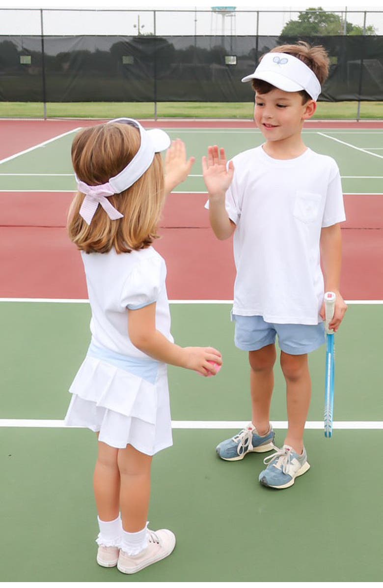Bits & Bows Tennis Rackets Twill Velco Visor, Alternate, color, White