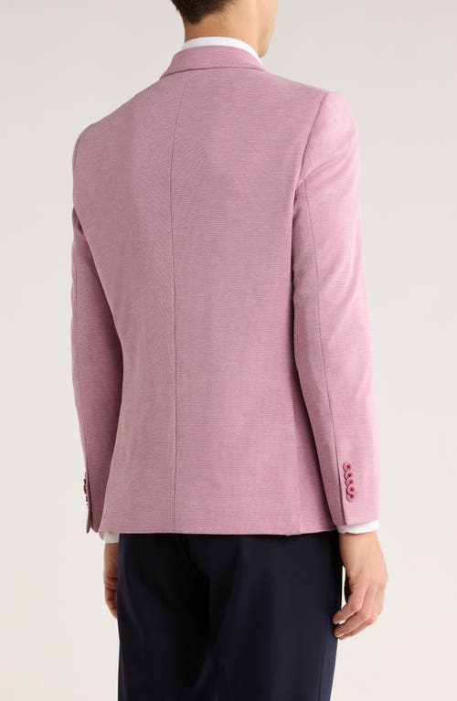 Soul Of London Textured Notch Lapel Double Button Blazer In Pink