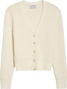 ST. JOHN Perlé Crepe Wool Blend Cardigan