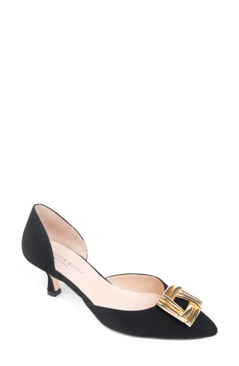 Bella d'Orsay Pointed Toe Kitten Heel Pump (Women)