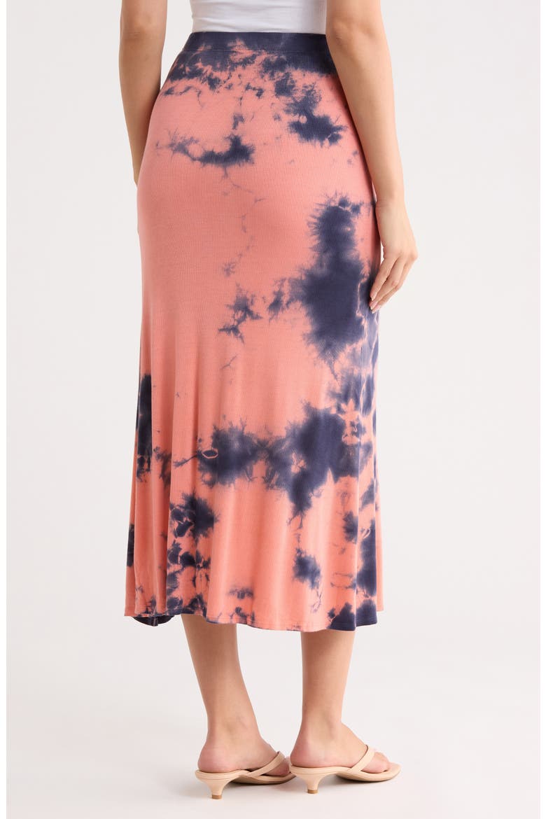 Tie Dye Slit Maxi Skirt, Alternate, color, NAVY
