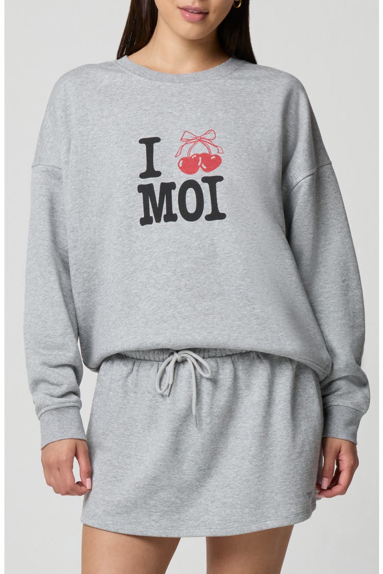 Cozy Crush Graphic Sweatshirt, Main, color, HEATHER GREY/ CHERRY