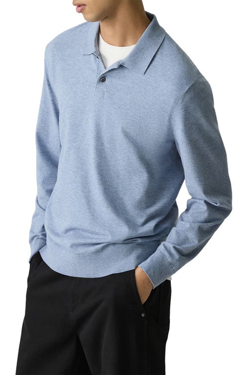 Theory Goris Long Sleeve Polo In Blue