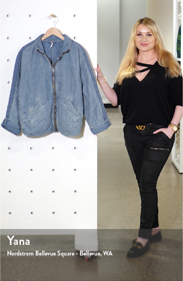 Dolman Sleeve Quilted Denim Jacket, sales video thumbnail