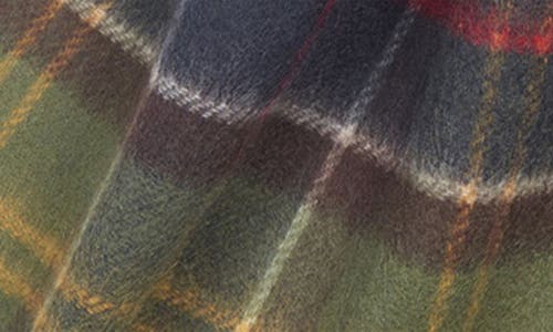 Barbour Galston Tartan Plaid Wool Scarf In Green