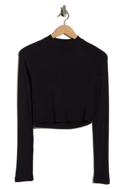 Contours Rib Mock Neck Crop Top