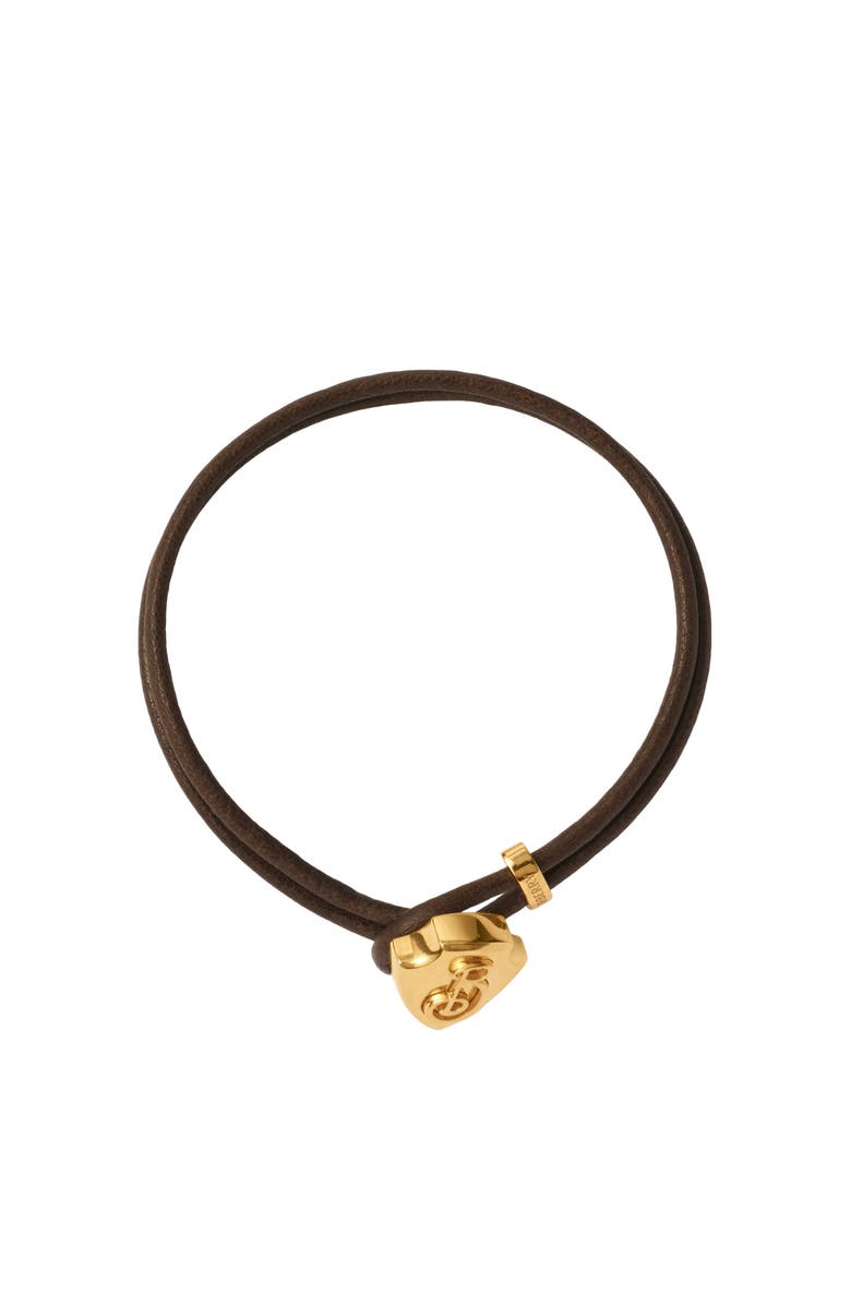 Burberry Leather B Shield Bracelet, Main, color, 