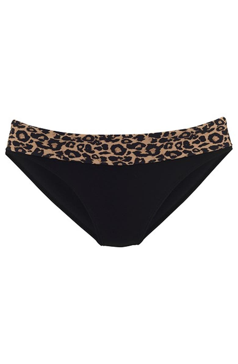 LASCANA Women's Leopard Fold Over Bikini Bottom, Alternate, color, Leopard Printed