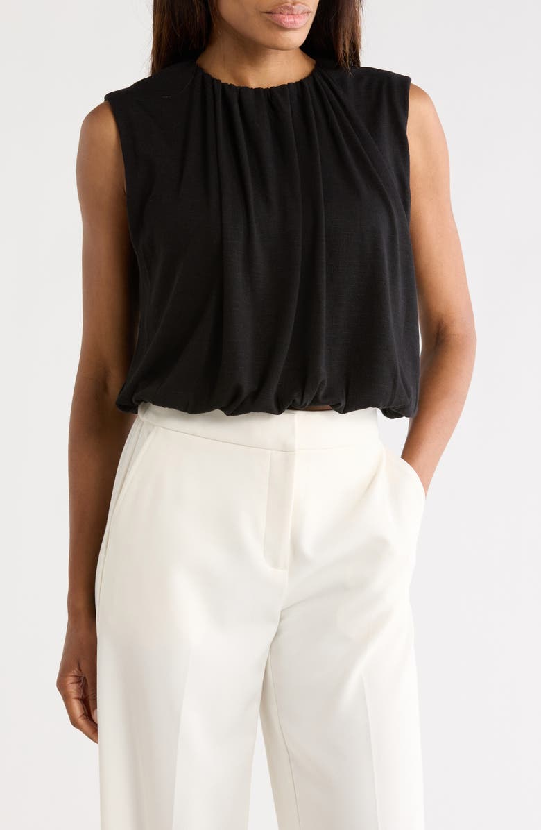 JASON WU Crewneck Bubble Hem Tank, Main, color, Black